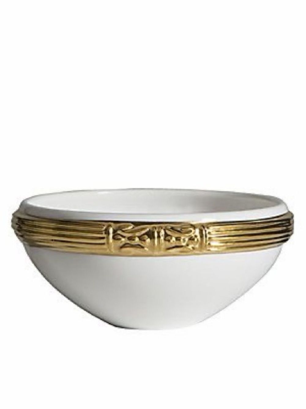 Katy Briscoe China Bowl with hand-painted 24K gold trim
